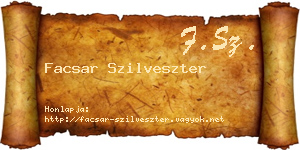 Facsar Szilveszter névjegykártya