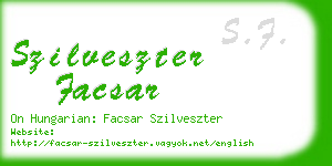 szilveszter facsar business card